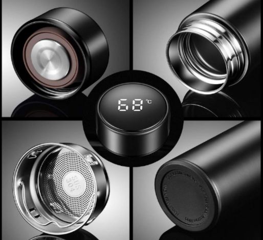 Thermos with LED display in various colors