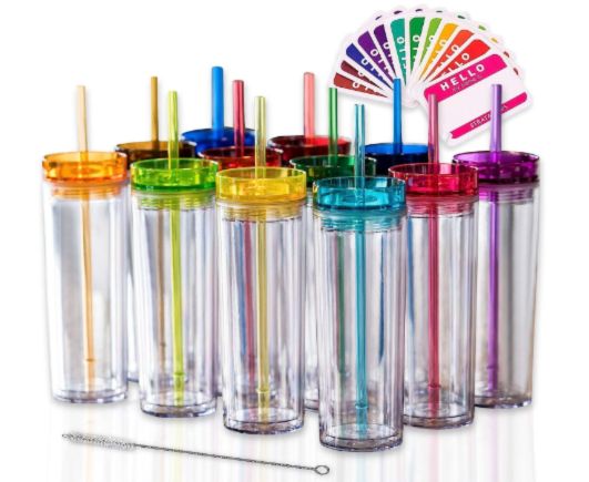 Clear double-walled tumblers