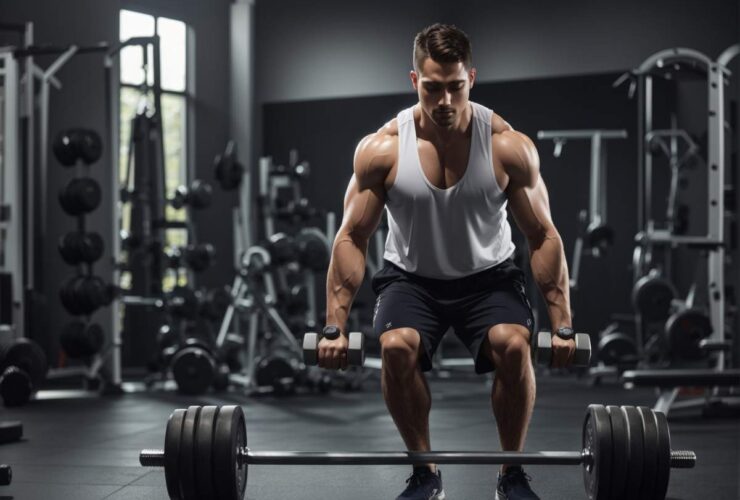 stiff-legged deadlifts with dumbbells