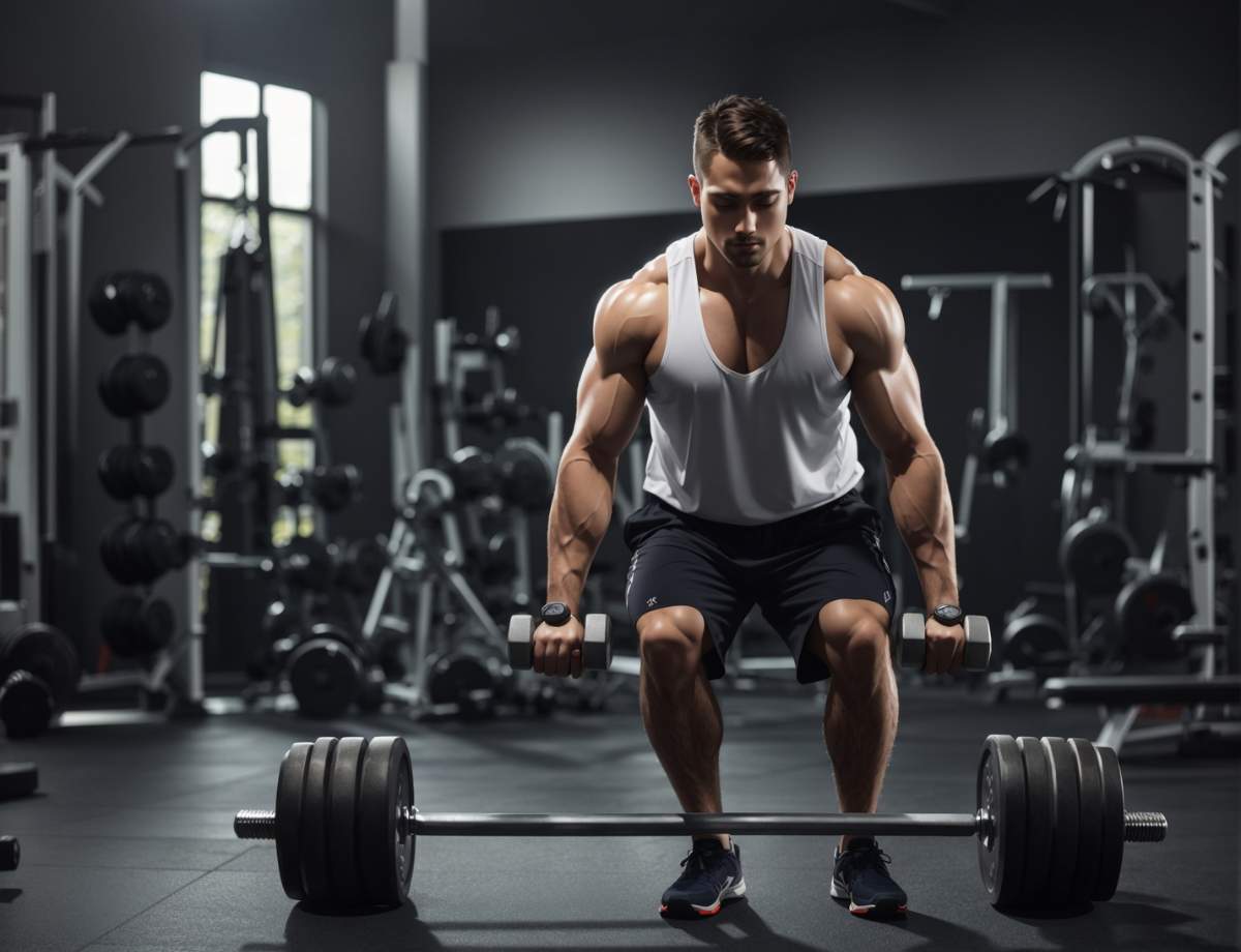 stiff-legged deadlifts with dumbbells